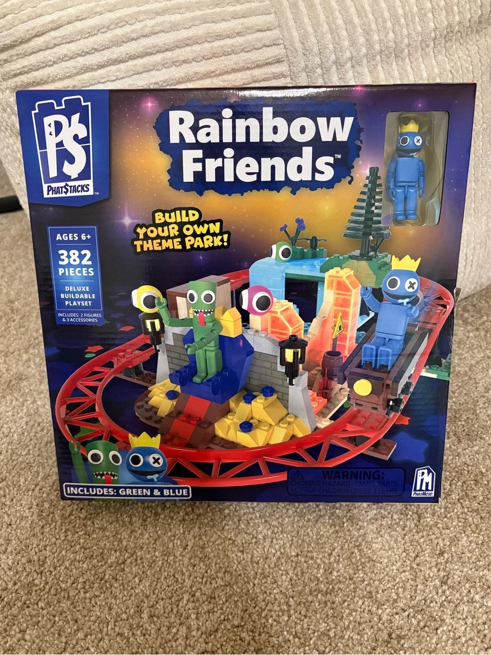 Rainbow Friends Buildable Theme Park Playset - Blue & Green